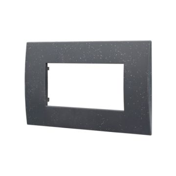 ETTROIT 4p Plastic Plate Venus Series Bright Black Color Compatible With Vimar Arke VA83424
