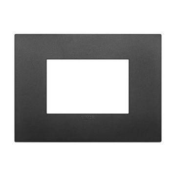 Plate Classic 3 Module Technopolymer Black Color Vimar Arkè 19653.71