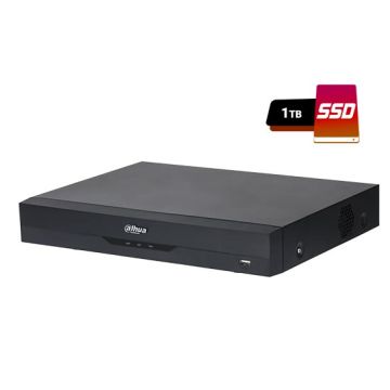 Dahua XVR5104HE-I3-1 Pro Series AI 1U WizSense Penta-brid 2K HD+ 4CH 5MP 5IN1 P2P SMD Plus Face Detection Alarm IVS IoT Includes 1TB SSD