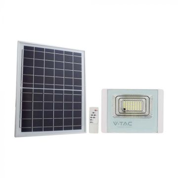 V-TAC 16W solar powered LED spotlight with photovoltaic panel replaceable battery 4000K IP65 - 10406