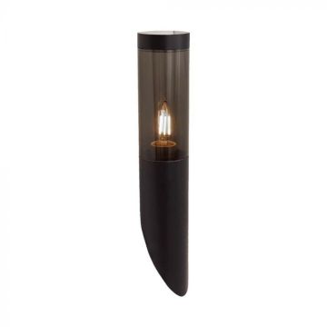 V-TAC VT-1183 E27 LED wall lamp holder in Stainless Steel Smoked Glass Black color Diagonal fixing IP44 - 10470