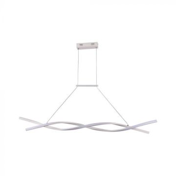 V-TAC VT-7822 30W LED chandelier braided pendant modern design rectangular applique white color 120cm light 4000K - 10049