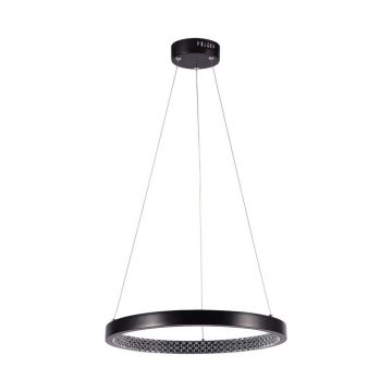 V-TAC VT-7823 round LED pendant chandelier 19W circular shape suspended ring in metal d:40cm light 3000K black - SKU 10052