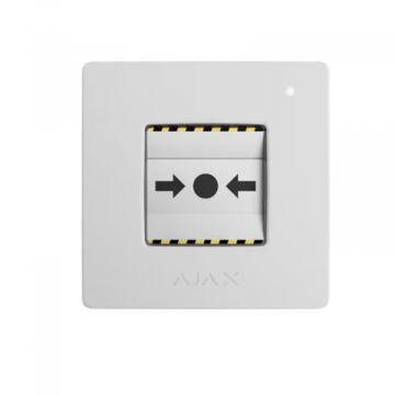 AJAX 87645.171.NC1 ManualCallPoint Jeweller White Programmable Wireless Manual Button for Alarms and Emergency Scenarios