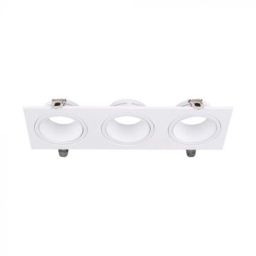 V-TAC VT-441 Triple LED Recessed Rectangular 3*GU10 Polycarbonate and Metal White Color - sku 10299