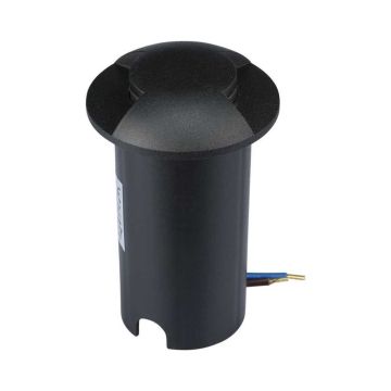 V-TAC VT-1161 1W 2 beams warm white 3000K round aluminum black IP67 walk-over led spotlight - sku 211466
