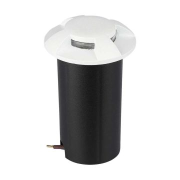 V-TAC VT-1171 Walkable spotlight led 1W underground 4 beams warm white 3000K round white aluminum IP67 - sku 211469