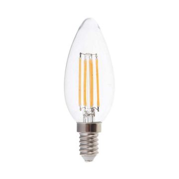 V-TAC VT-2127 led candle bulb E14 6W 100LM/W filament natural white light 4000K - SKU 217424