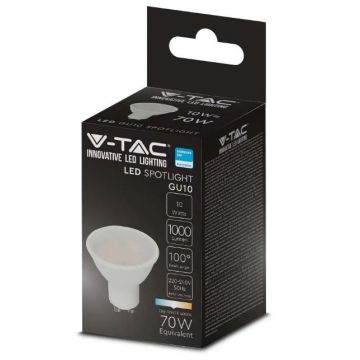 V-TAC PRO VT-271 Samsung LED chip spot bulb SMD 10W GU10 natural white 4000K - SKU 21879