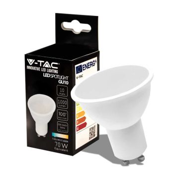 V-TAC PRO VT-271 Samsung LED chip spotlight bulb SMD 10W GU10 100° cold white 6500K satin - SKU 21880