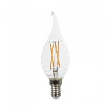 V-Tac VT-1995D led bulb filament cross twist candle flame 4W E14 warm white 2700K dimmable - 43881