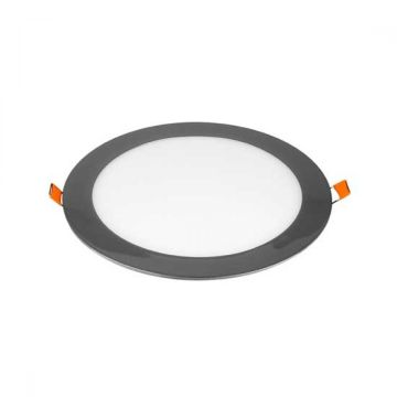 V-TAC VT-1807CH 18W LED SMD Panel Downlight Round chrome warm white 3000K + Driver - SKU 6346