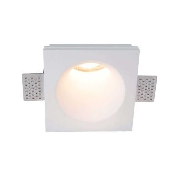 V-TAC VT-11009 plaster led spotlight recessed square GU10 white color oblique soft light sku 6772