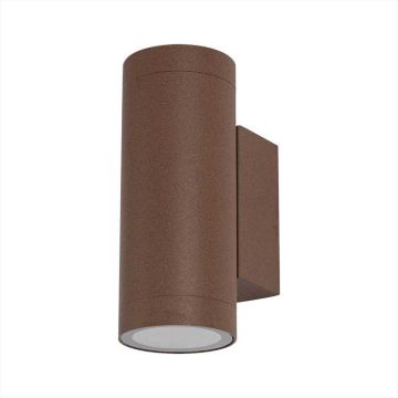 V-TAC VT-11015-C 2x GU10 outdoor wall lamp holder corten wall light IP65 sku 6819