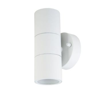 V-TAC VT-7662 GU10 wall fitting 2 way up&down round sainless steel white body IP44– SKU 7570