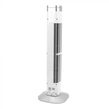 V-TAC VT-5536 55W LED Tower Fan 910mm with temperature display and remote control ABS white body IP20 - sku 7900