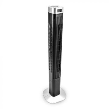 V-TAC VT-5546 55W LED Tower Fan 1160mm with temperature display and remote control ABS black body IP20 - sku 7901