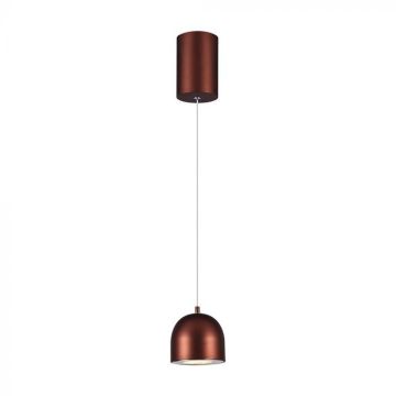 V-TAC VT-7794 LED chandelier 8.5W pendant rounded cylinder shape copper brown color 10cm adjustable 3000K - 7997