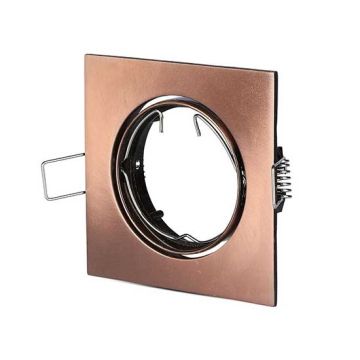 V-TAC VT-779SQ GU10-GU5.3 Fitting metallic bronze square 30°Adjustable for Spotlights - SKU 8582