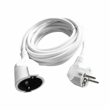 V-TAC VT-3001-3 power extension cord indoor schuko 16A EU standard cable white 3m - sku 8778