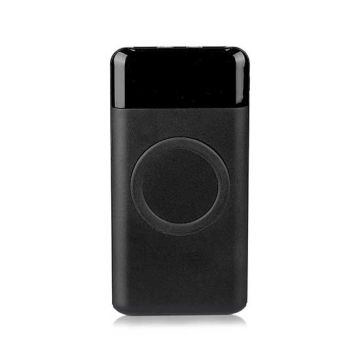 V-TAC VT-3521 Power Bank 10.000mah Wireless Charger Digital display 2 outputs USB 2A ABS black body - sku 8905