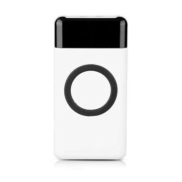 V-TAC VT-3521 Power Bank 10.000mah Wireless Charger Digital display 2 outputs USB 2A ABS white body - sku 8906