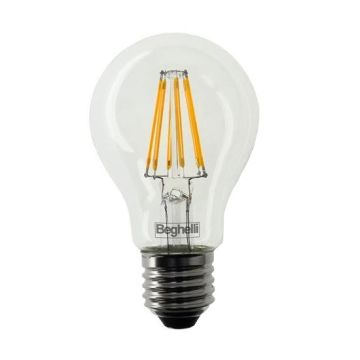 Beghelli 56402 7W Zafiro LED Bulb smd filament A60 E27 High Lumens 1000LM warm white 2700K A++