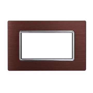 Ettroit Bticino Livinglight compatible plate 4 modules aluminum bronze color - LN86410