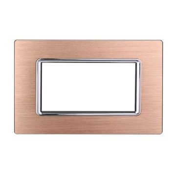 Ettroit Bticino Livinglight compatible plate 4 modules aluminum gold color - LN86411
