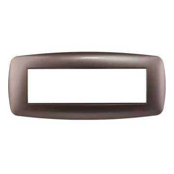 Ettroit plate compatible with Bticino Livinglight 7 slim plastic modules, bronze steel color - LN87710