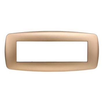 Ettroit plate compatible with Bticino Livinglight 7 modules slim plastic gold color - LN87711