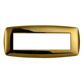Ettroit plate compatible with Bticino Livinglight 7 modules slim plastic color shiny gold - LN87712