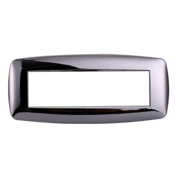 Ettroit plate compatible with Bticino Livinglight 7 modules slim plastic glossy chrome color - LN87713