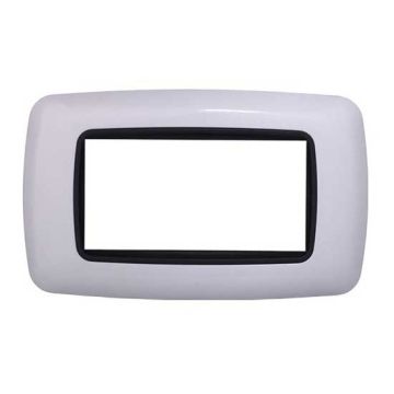 Ettroit plate compatible with Bticino Livinglight 4 modules curved plastic white color - LN88401