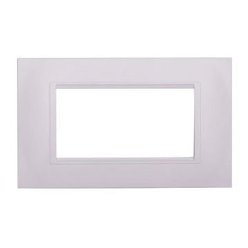 Compatible plate Bticino Livinglight 4 modules square plastic white color