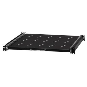Pull-out shelf 1U 350mm for rack cabinets 19" black RAL9005 color steel Pull-out shelf 1U 350mm for rack cabinets 19" black RAL9005 color steel