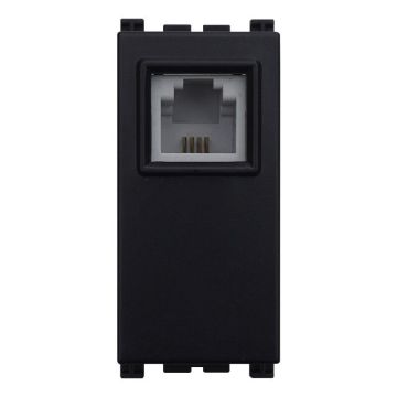 ETTROIT RJ11 telephone socket telephone connector BLACK color compatible with Vimar Arkè - VA2354