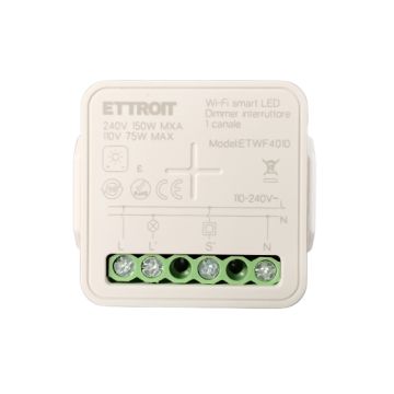 ETTROIT 1-Channel 150W Smart WiFi LED Dimmer Switch Micromodule for Flush Mount Tuya ETWF4010