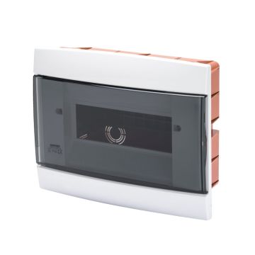 GEWISS GW40225TB 8-Module Flush-Mounted Switchboard, Milk White
