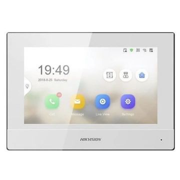 Hikvision DS‑KH6320‑WTE1‑W – IP Video Intercom Monitor 7″ Touchscreen (White) PoE/Wi‑Fi