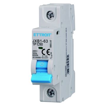 ETTROIT Circuit Breaker 1P C50 50A 6kA IEC60898-1 JX115060