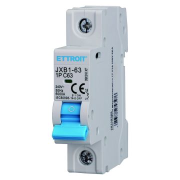 ETTROIT Circuit Breaker 1P C63 63A 6kA IEC60898-1 JX116360