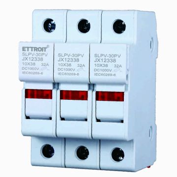 ETTROIT JX12338 Fuse Holder Cylindrical Fuse Holder Base RT18-32 32A 3P DIN 10 x 38mm AC/DC