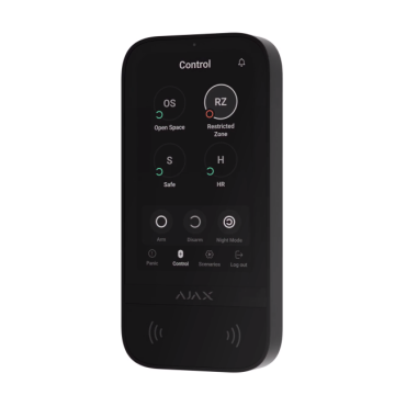 AJAX keypad wireless keyboard TouchScreen 5&quot; ASP with tag reader 868Mhz jeweller black color - 58454