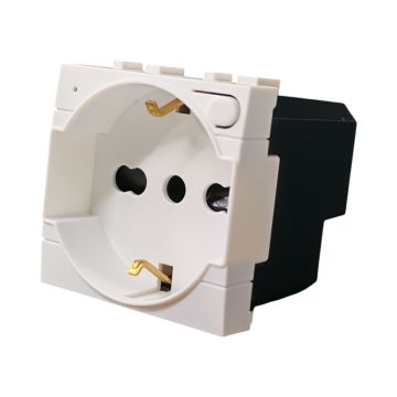ETTROIT 16A Smart WiFi Schuko Socket with Consumption Monitoring Compatible with BTicino Living Light White - TUYA Smart LBWF2102