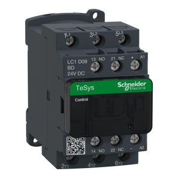 Schneider Electric TeSys D LC1D09BD – Contactor 3 P 9 A AC‑3, Coil 24 V DC