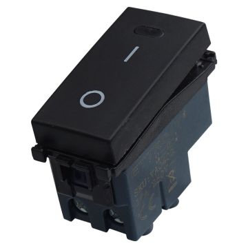 ETTROIT 2P 16A 0-1 bipolar switch black color Compatible with Vimar Arke VA0402