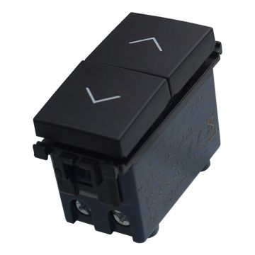 ETTROIT Double button 1P+1P 10A Roller shutter up and down switch Black color Compatible with Vimar Arke VA1202