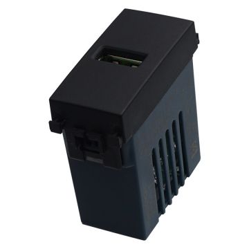 ETTROIT USB socket 5V 2.1A 1 USB-A slot black Compatible Vimar Arke VA2401